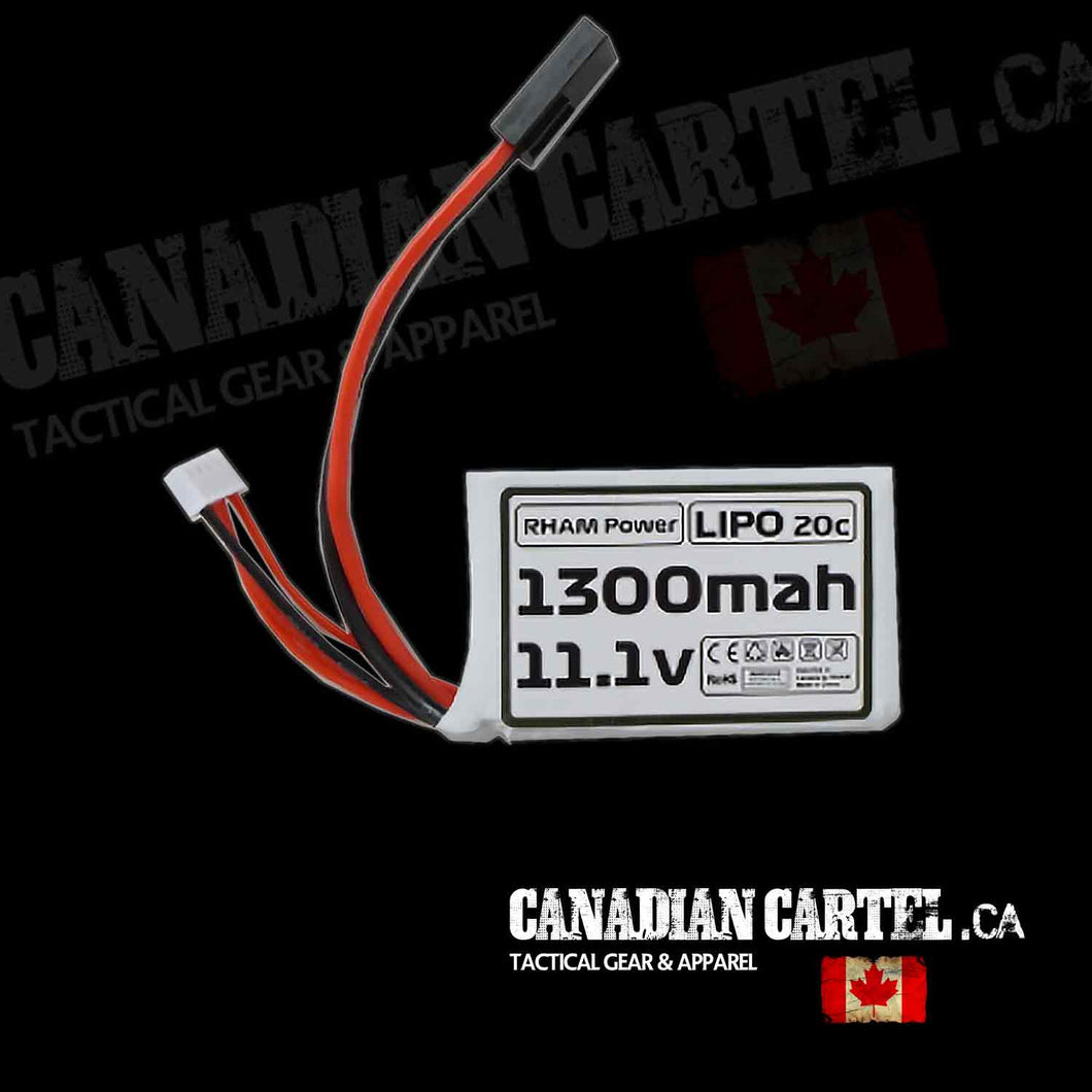 11.1V LIPO 1300MAH PEQ (Mini Tamiya Plug)